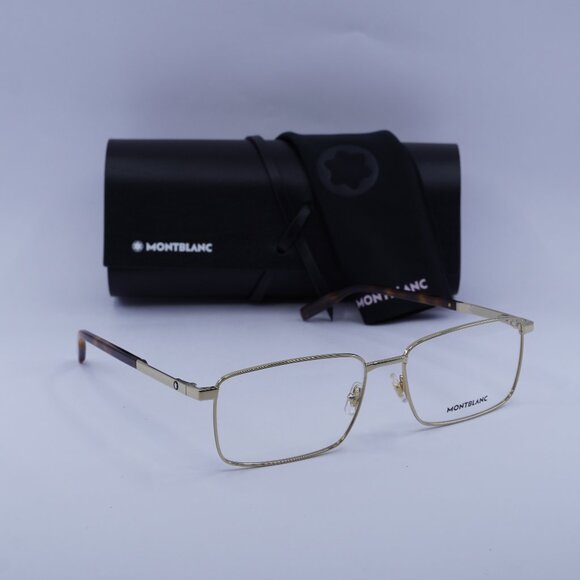 Montblanc MB0022O 006 Rectangle Eyeglasses 59mm – Gold - Picture 6 of 10